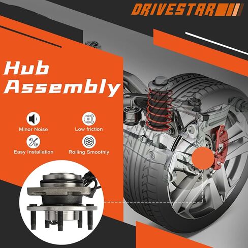 DRIVESTAR 513124 مجموعة محمل محور العجلة الأمامية لسيارة Chevy Blazer 1997-2005، S10 1997-2004؛ لجي إم سي جيمي 1997-2005، سونوما 1997-2004؛ ل ايسوزو هومبر 1998-2000; أولدز برافادا 1997-2001 ث/ABS 5 العروة in Saudi Arabia