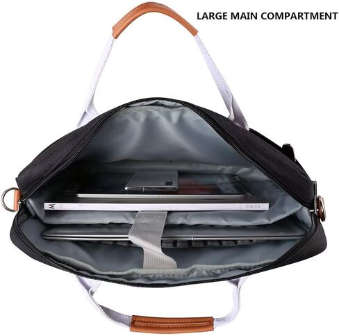 15 16 Inch Laptop Messenger Bag for Men and Women, Black Computer Shoulder Bag, Nylon Business Work Bag in Kuwait