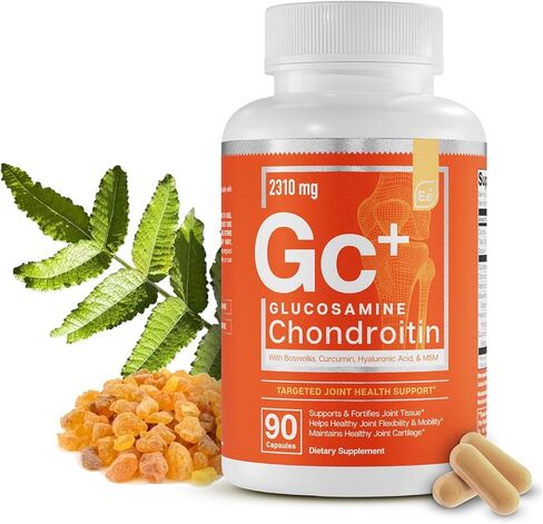 Essential Elements Glucosamine Chondroitin MSM Boswellia Serrata Hyaluronic Acid Supplement Joint Support Antioxidant Supplement for Flexibility - 90 Capsules in Kuwait