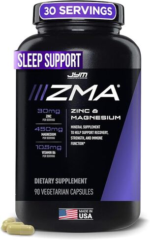 JYM Supplement Science ZMA Zinc/Magnesium Capsules Supplement - Zinc, Magnesium and Vitamin B6 | JYM Supplemental Science | 90 Vegetarian Capsules in Kuwait