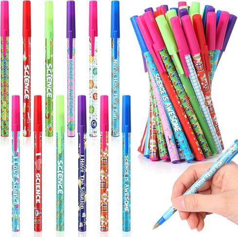 Nezyo 48 Pcs Science Pens Bulk Science Party Favors Black Ink Chemistry Ballpoint Pens 0.5mm Fun Motivational Lab Gift for Student Back to School Gift Class Reward Teacher Supplies Birthday Decoration in Saudi Arabia