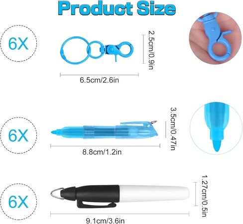 DLUGOPIS 18 Pcs Nurse Pen Set Nurse Badge Accessories Set Multicolor Mini Highlighter Nurse Pens Nurse Permanent Markers for Badge Nursing Keychain Clip for Nurses Doctors Medical Teachers in Saudi Arabia