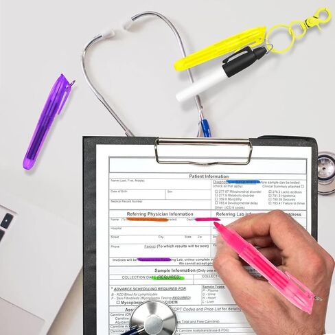 DLUGOPIS 18 Pcs Nurse Pen Set Nurse Badge Accessories Set Multicolor Mini Highlighter Nurse Pens Nurse Permanent Markers for Badge Nursing Keychain Clip for Nurses Doctors Medical Teachers in Saudi Arabia