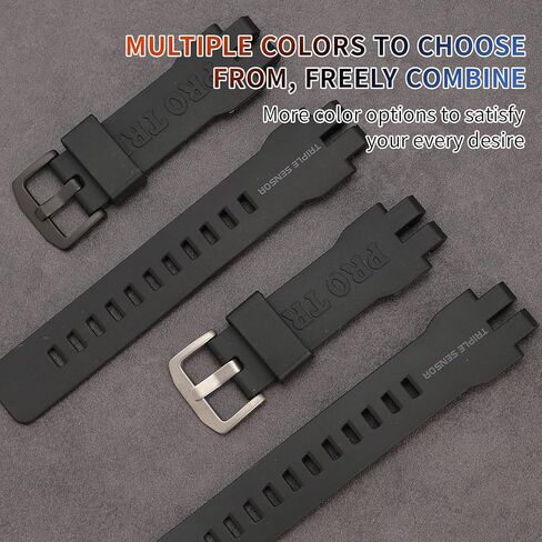 سوار ساعة بديل من الراتنج المقاوم للماء مقاس 20 مم لساعة Casio Protrek PRG-300 PRW-6000 PRW-6100 PRW-3000 PRW-3100 - مناسب للرجال والنساء، ملحق الساعة in Kuwait