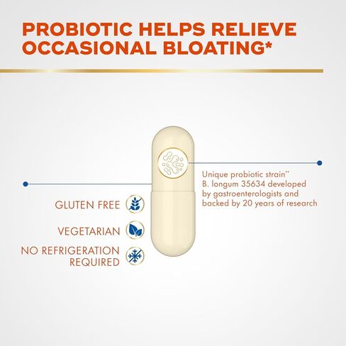 Align Probiotic Bloating Relief + Food Digestion, Probiotics for Women and Men, 1 Doctor Recommended Brand, Promotes Digestive Health and Helps Support The Metabolism of Food*, 28 Capsules in Kuwait