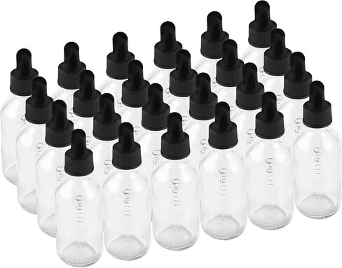 48 Pack 2oz Glass Boston Round Bottle with Graduated Calibrated Glass Pipettes - Amber - Tincture Bottles for Essential Oils, Liquids - Leakproof Travel Bottles in Saudi Arabia