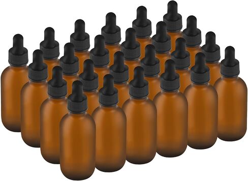 48 Pack 2oz Glass Boston Round Bottle with Graduated Calibrated Glass Pipettes - Amber - Tincture Bottles for Essential Oils, Liquids - Leakproof Travel Bottles in Saudi Arabia