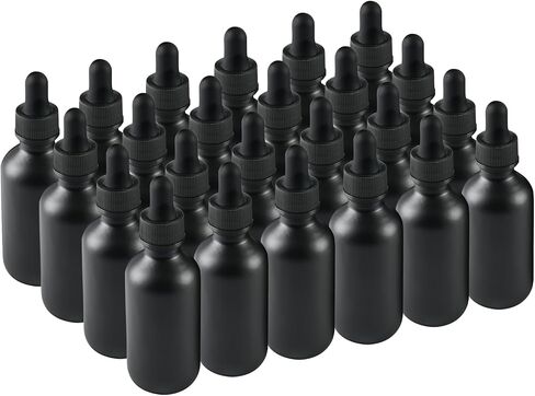 48 Pack 2oz Glass Boston Round Bottle with Graduated Calibrated Glass Pipettes - Amber - Tincture Bottles for Essential Oils, Liquids - Leakproof Travel Bottles in Saudi Arabia