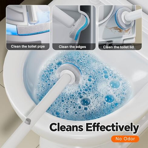 White Plastic Mini Trash Can, Toilet Cleaner Stick, Toilet Brush Holder, 36 Refills, 2-Gallon Trash Can with Pop-Out Lid, Suitable for Bathrooms and Small Toilets. in Saudi Arabia