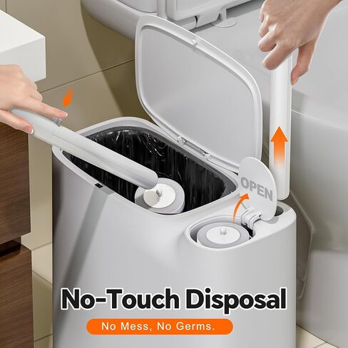 White Plastic Mini Trash Can, Toilet Cleaner Stick, Toilet Brush Holder, 36 Refills, 2-Gallon Trash Can with Pop-Out Lid, Suitable for Bathrooms and Small Toilets. in Saudi Arabia