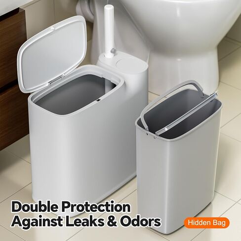 White Plastic Mini Trash Can, Toilet Cleaner Stick, Toilet Brush Holder, 36 Refills, 2-Gallon Trash Can with Pop-Out Lid, Suitable for Bathrooms and Small Toilets. in Saudi Arabia