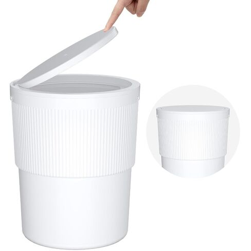 Lifewit Trash Can with Pop-Up Lid, 2.6gal Small Hidden Garbage Can with Decorative Faux Plant, Dog Proof Plastic Waste Basket for Bedroom, Office, Living Room, Kitchen, Bathroom in Kuwait