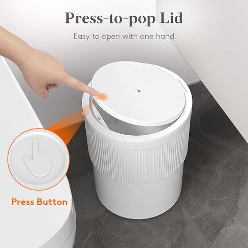 Lifewit Trash Can with Pop-Up Lid, 2.6gal Small Hidden Garbage Can with Decorative Faux Plant, Dog Proof Plastic Waste Basket for Bedroom, Office, Living Room, Kitchen, Bathroom in Kuwait