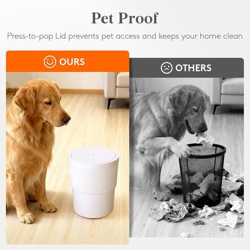 Lifewit Trash Can with Pop-Up Lid, 2.6gal Small Hidden Garbage Can with Decorative Faux Plant, Dog Proof Plastic Waste Basket for Bedroom, Office, Living Room, Kitchen, Bathroom in Kuwait