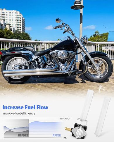 Fuel Valve Petcock Switch with Male Thread Fit for Harley FLST FXST FLT FXD 1995 1996 1997 1998 1999 2000 2001, Motorcycle Petcock Fuel Shutoff Valve Replacement 61338-94D in Saudi Arabia