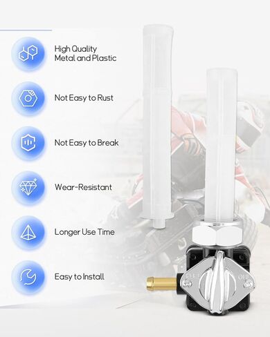 Fuel Valve Petcock Switch with Male Thread Fit for Harley FLST FXST FLT FXD 1995 1996 1997 1998 1999 2000 2001, Motorcycle Petcock Fuel Shutoff Valve Replacement 61338-94D in Saudi Arabia