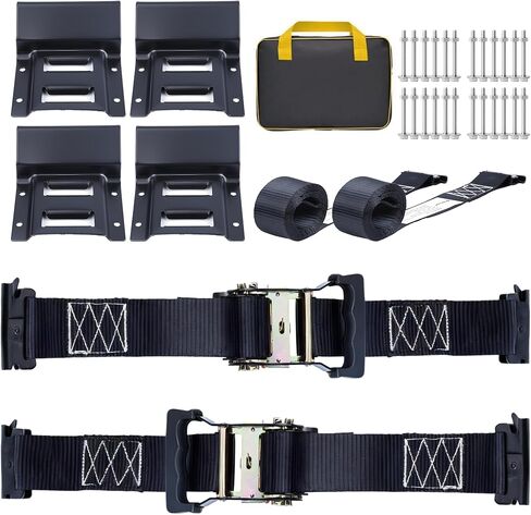 مجموعة أدوات ربط العجلات، 4500 رطل من أشرطة ربط UTV شديدة التحمل، 2 بوصة × 8 أقدام، أشرطة إطارات مقطورة المسار الإلكتروني للمركبة، UTV، المقطورات وجزازة العشب، عبوتان in Kuwait