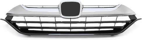 Front Grille Compatible with 2017-2019 Honda CRV CR-V Grill w/Logo Installation Location Replacement for HO1200234 71121TLAA00 Silvery+Black in Kuwait