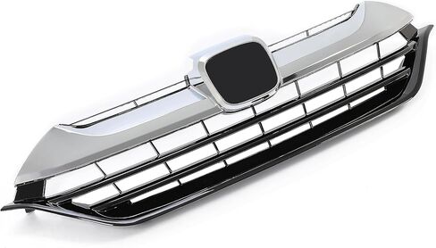 Front Grille Compatible with 2017-2019 Honda CRV CR-V Grill w/Logo Installation Location Replacement for HO1200234 71121TLAA00 Silvery+Black in Kuwait