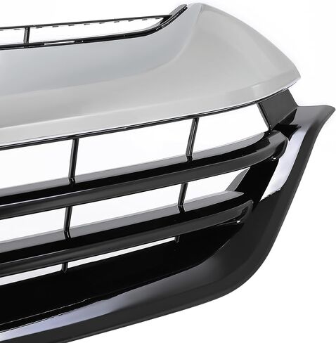 Front Grille Compatible with 2017-2019 Honda CRV CR-V Grill w/Logo Installation Location Replacement for HO1200234 71121TLAA00 Silvery+Black in Kuwait
