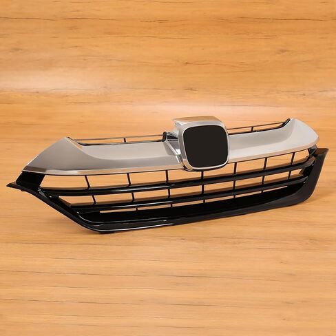 Front Grille Compatible with 2017-2019 Honda CRV CR-V Grill w/Logo Installation Location Replacement for HO1200234 71121TLAA00 Silvery+Black in Kuwait
