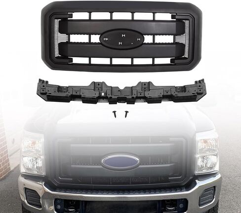 MGWILL Front Upper Grille & Grill Support Bracket Mount Compatible with 2011-2016 Ford F250 F350 F450 F550 Super Duty Grill Reinforcement Replaces BC3Z8200AA, BC3Z8A284A in Kuwait