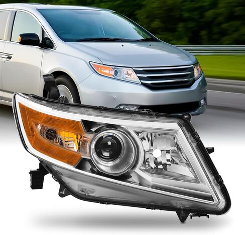 AKKON - Fit 2011 2012 2013 Honda Odyssey 11-13 OE Style المصابيح الأمامية Projectoer كشافات كروم الإسكان الركاب الجانب الأيمن استبدال مباشر in Saudi Arabia