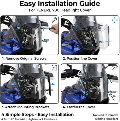 IZX Headlight Guard For Tenere 700 Tenere700 T7 TENERE 700 Rally 2025 Motorcycle Accessories Front Light Protector Cover headlight protector in Kuwait