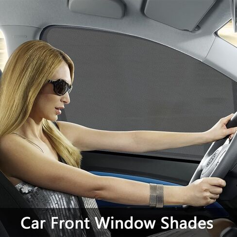 Car Window Sun Shade Side Windows Sunshade Car Seat Sun Protector Front Shades Curtains Screen Nets Covers Meshs Tint Blocker (2 Pack Front Window Shade) in Saudi Arabia