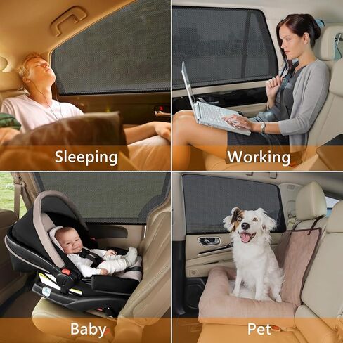 Car Window Sun Shade Side Windows Sunshade Car Seat Sun Protector Front Shades Curtains Screen Nets Covers Meshs Tint Blocker (2 Pack Front Window Shade) in Saudi Arabia