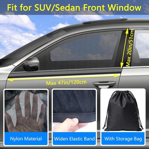 Car Window Sun Shade Side Windows Sunshade Car Seat Sun Protector Front Shades Curtains Screen Nets Covers Meshs Tint Blocker (2 Pack Front Window Shade) in Saudi Arabia