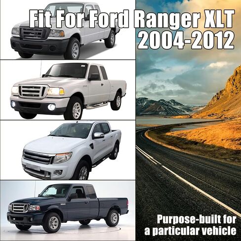 Jokuye غطاء مقعد من القماش الأمامي 60/40 لسيارة Ford Ranger XLT 2004 2005 2006 2007 2008 2009 2010 2011 2012 بدون غطاء وحدة التحكم-أسود in Kuwait