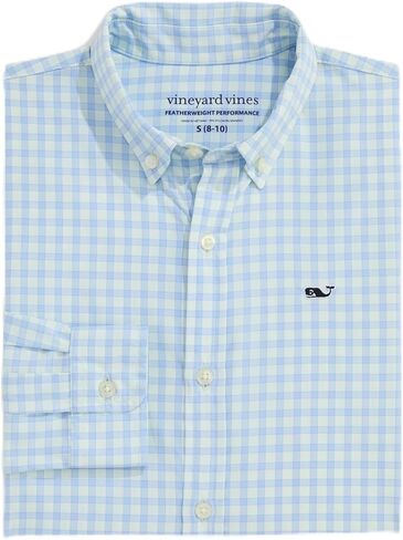 قميص أداء وزن الريش للأولاد من Vineyard Vines للأولاد من Lemon Shark Gingham in Kuwait