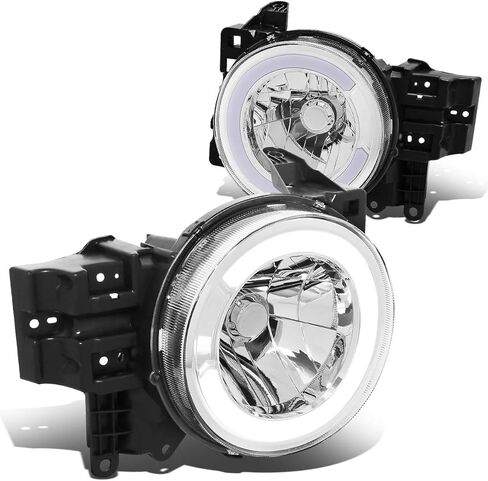 زوج من مصابيح الكروم الأمامية بتصميم C-Styling LED DRL الأمامية لمصابيح الرأس المتوافقة مع Toyota FJ Cruiser 07-14 in Saudi Arabia