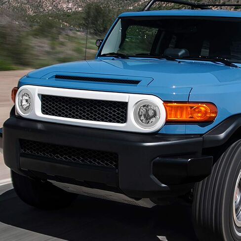زوج من مصابيح الكروم الأمامية بتصميم C-Styling LED DRL الأمامية لمصابيح الرأس المتوافقة مع Toyota FJ Cruiser 07-14 in Saudi Arabia