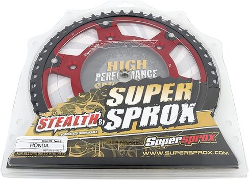 Supersprox Stealth Rear Sprocket (51T) (Red) Compatible With 02-19 HONDA CRF450R in Kuwait