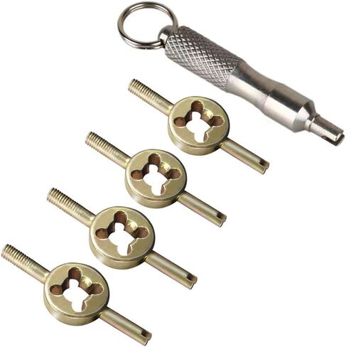 5 Pcs Tire Valve Removal Tool Kit, Valve Core Removal Tool for Car Tire Valve Stem Puller Tools Set Valve Core Remover Tire Repair Stem Tool Deflating Screw Driver Tool Key Chain Design in Saudi Arabia