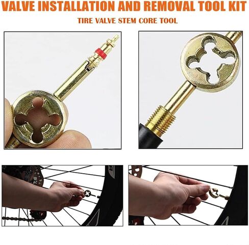 5 Pcs Tire Valve Removal Tool Kit, Valve Core Removal Tool for Car Tire Valve Stem Puller Tools Set Valve Core Remover Tire Repair Stem Tool Deflating Screw Driver Tool Key Chain Design in Saudi Arabia