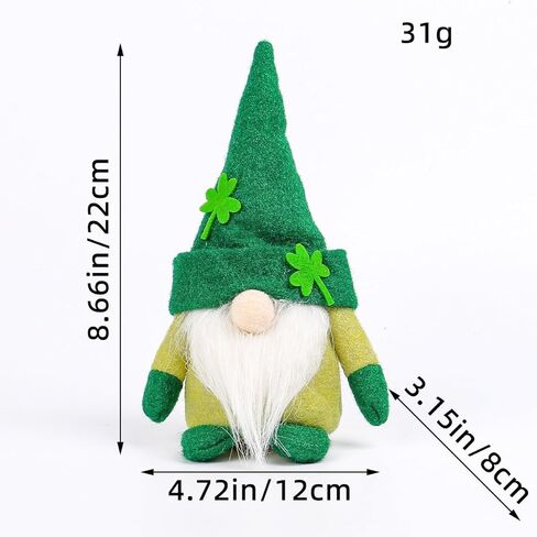 2 عبوات من تماثيل عيد القديس باتريك التماثيل القطيفة زينة دمية الجني الأيرلندية الخضراء شامروك هدية Tomte للحلي in Kuwait