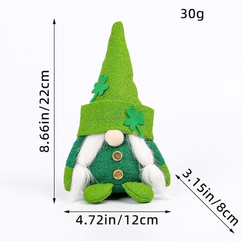 2 عبوات من تماثيل عيد القديس باتريك التماثيل القطيفة زينة دمية الجني الأيرلندية الخضراء شامروك هدية Tomte للحلي in Kuwait