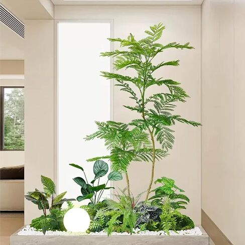 8 Pack Fake Fern - Artificial Fern Plants Greenery Fake Plants Shrubs Plastic Plant for Garden Porch Window Box Hanging Planter Decorating (Green) in Kuwait