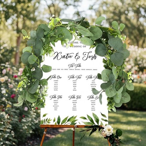 4 PCS Eucalyptus Garland for Table, 5.9ft Artificial Greenery Garland Faux Eucalyptus Leaves Greenery Vines for Wedding Arch Spring Table Runner Festival Centerpieces Backdrop Decorations in Kuwait