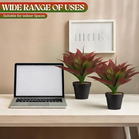 2 Set 15.7" Large Artificial Succulents Aloe Plants with Pot, Fake Agave Plants in Pot, Realistic Potted Artificial Greenery Plant for Home, Office Desk and Bathroom Decor in Kuwait
