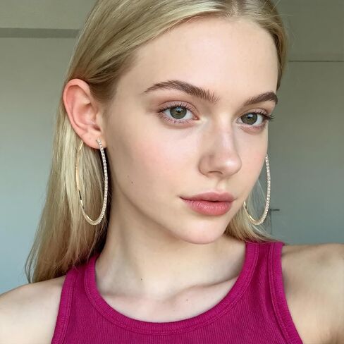 80mm Large Rhinestone Hoop Earrings for Women Sparkly Rhinestones Big Hoops Earring Gold Crystal Hoop Earrings Bling Dangle Drop Hoops Earring for Women Wedding Jewelry Party Favor in Kuwait