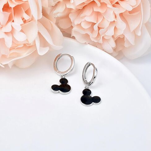 أقراط دائرية على شكل فأر للنساء، أقراط متدلية على شكل فأر من المينا السوداء اللطيفة، أقراط جميلة للأميرة المحظوظة، مجوهرات حيوانات للزوجة والابنة، هدايا عيد ميلاد in Kuwait