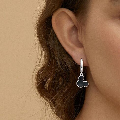 أقراط دائرية على شكل فأر للنساء، أقراط متدلية على شكل فأر من المينا السوداء اللطيفة، أقراط جميلة للأميرة المحظوظة، مجوهرات حيوانات للزوجة والابنة، هدايا عيد ميلاد in Kuwait