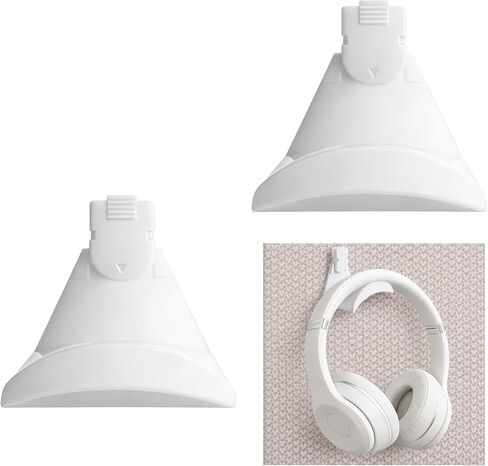 2 Pack Fabric Wall Headphone Holder for Office, Cubicle Headphone Stand for Work Decor , Cubicle Hooks for Women Men (Black) in Saudi Arabia