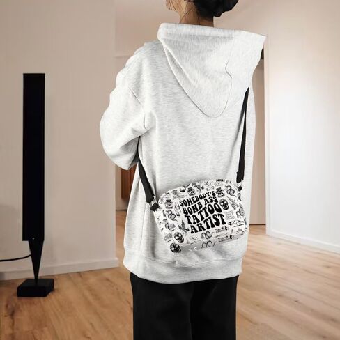 POFULL Tattoo Lover Gift Tattooist Gift Tattoo Stylist Gift Somebody's Bomb Ass Tattoo Artist Corssbody Bag in Saudi Arabia