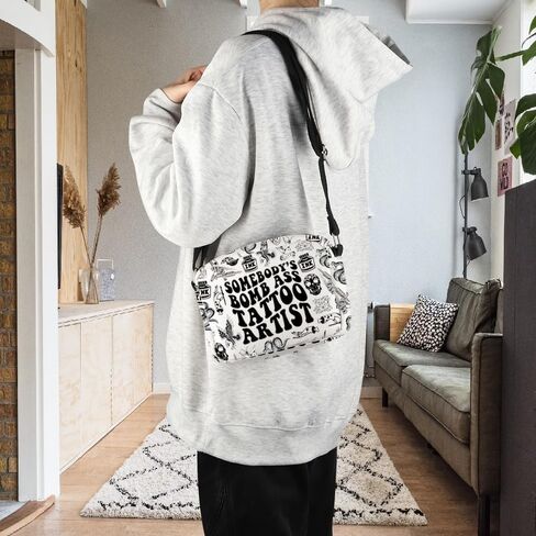 POFULL Tattoo Lover Gift Tattooist Gift Tattoo Stylist Gift Somebody's Bomb Ass Tattoo Artist Corssbody Bag in Saudi Arabia