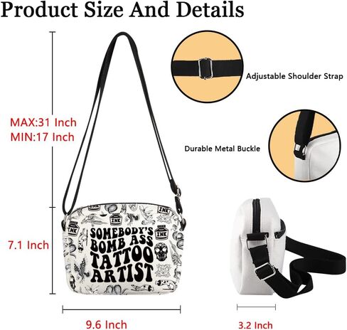 POFULL Tattoo Lover Gift Tattooist Gift Tattoo Stylist Gift Somebody's Bomb Ass Tattoo Artist Corssbody Bag in Saudi Arabia